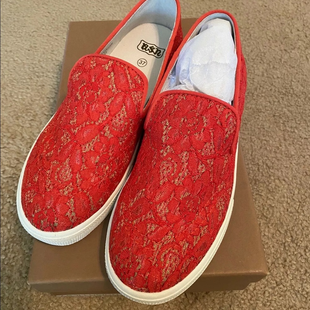 Ash Perforated Sneakers Womens Orange  37